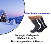 4-Paar Norweger de Orginele Wollen Sokken in Navy en Blauw met Antraciet 43-45