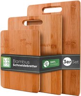 Salect™ massieve bamboe snijplanken set van 3-33x22 / 28x22 / 15x22cm - Houten keuken snijplank - Houten antibacteriële snijplank