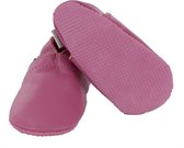 Baby Slofjes Leer | Anti-slip Zool | 3 tot 18 maanden | Maat: 19 (12-15 maanden)| 100% echt leer | Kleur: fuchsia / roze