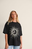 na-kd Sun and Moon Dames T-shirt - Maat Large