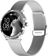 Fitgreat Crystal - Smartwatch - Smartwatch Dames - Heren& Kinderen- Zilver staal
