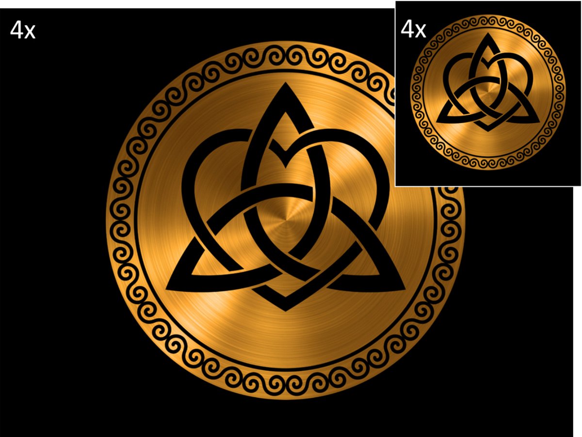 Celtic Tree - Set Placemats en Onderzetters - Symbool voor Liefde en Vriendschap - Zwart - Goud - Pagan - Heidens - Keltisch - Magisch - Tafel - Tafeldecoratie - Eten - Placemat - Onderzetter