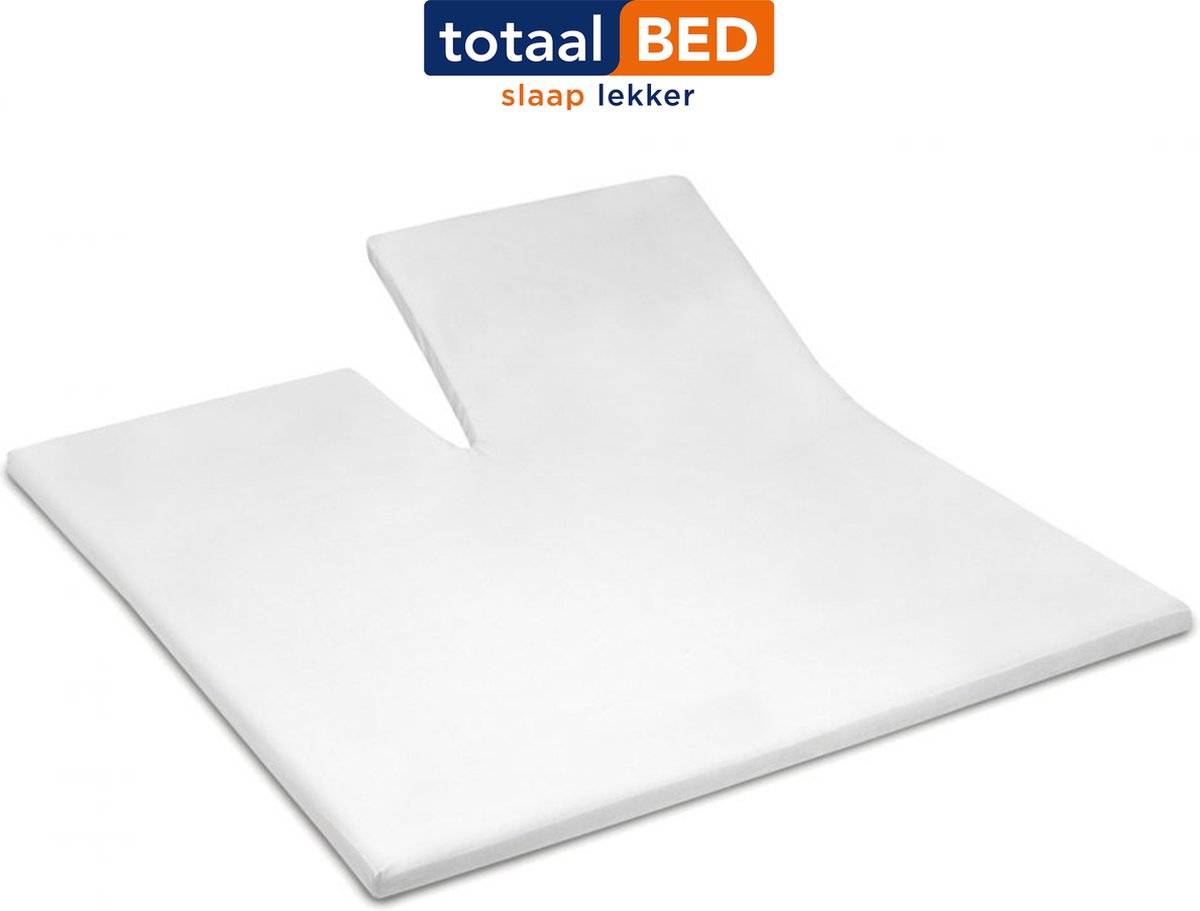 totaalBED - Molton hoeslaken - wit - voor topper, topmatras (enkele split) - 140x210 cm