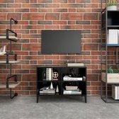 Decoways - Tv-meubel met metalen poten 69,5x30x50 cm zwart