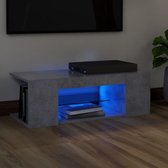 Decoways - Tv-meubel met LED-verlichting 90x39x30 cm betongrijs