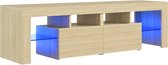 Decoways - Tv-meubel met LED-verlichting 140x35x40cm sonoma eikenkleurig