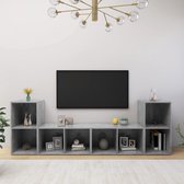 Decoways - Tv-meubelen 4 stuks 72x35x36,5 cm spaanplaat betongrijs