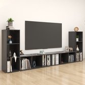 Decoways - Tv-meubelen 4 stuks 107x35x37 cm spaanplaat grijs