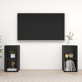 Decoways - Tv-meubelen 2 stuks 72x35x36,5 cm spaanplaat zwart