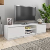 Decoways - Tv-meubel 140x40x35,5 cm spaanplaat hoogglans wit