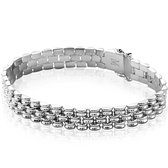 Mart Visser by ZINZI bracelet à maillons larges en argent 9 mm avec fermoir de luxe MVA22