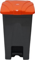 70 Liter Oranje  pedaalafvalbak pedaalemmer rechthoek afvalbak