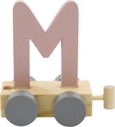 Lettertrein M roze | * totale trein pas vanaf 3, diverse, wagonnetjes bestellen aub