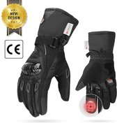 KemiMoto® Motorhandschoenen – winter handschoenen waterdicht winddicht anti slip bescherming – motor elektrische fiets scooter– 3 vingertops touchscreen – Zwart reflecterend maat M