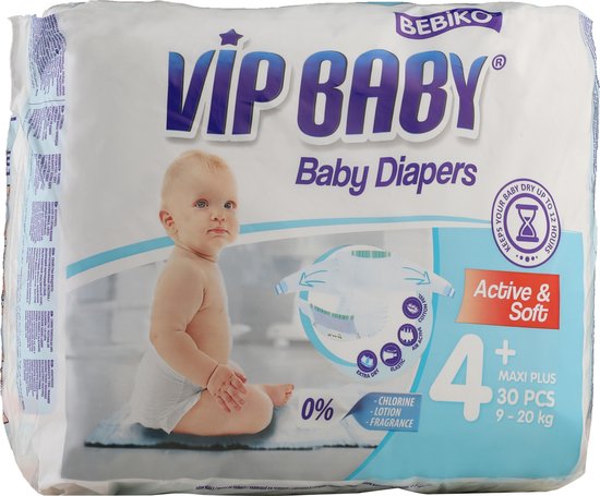 tragedie bijtend Harden Bebiko VIP Baby Maxi Plus Active & Soft Pampers Luiers - Voordeelverpakking  - Maat 4+... | bol.com