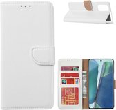 LuxeBass Hoesje geschikt voor Samsung Galaxy Note 20 - Bookcase Wit - portemonnee hoesje - telefoonhoes - gsm hoes - telefoonhoesjes