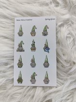Mimi Mira Creations Planner Stickers Gnomes Spring Green