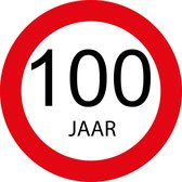 Raamsticker '100 jaar' verkeersbord | 80x80cm | Herbruikbaar!