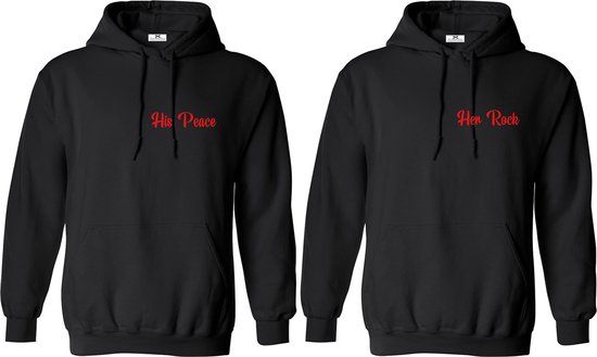 Hoodie zwart set-his en her-valentijns dag cadeau-Maat S