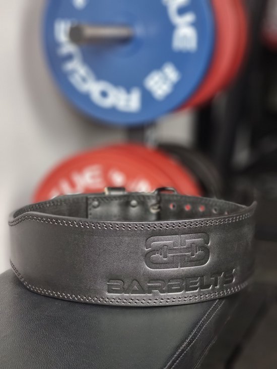 Barbelts Gewichthefriem Onyx - Weightlifting belt - Echt leder - Fitness riem - Maat L - Barbelts