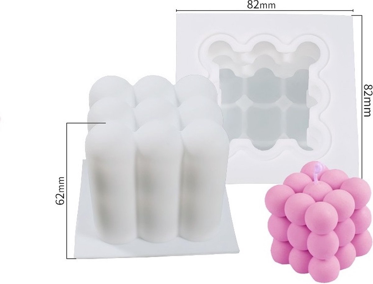KyKy bubbel kaars mal - Siliconen kaars mal- 3D kubus - DIY kaarsen maken -  kaarsenmaker | bol.com