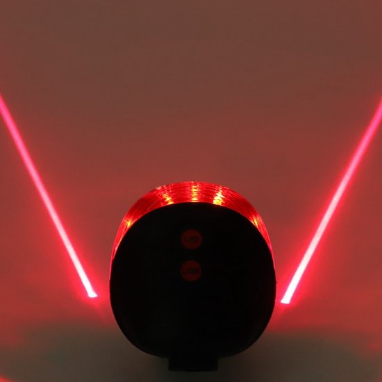 Waterdichte Fiets - Achterlichten Led - Laser Veiligheidswaarschuwing - Fietsverlichting Fiets Staart - Fiets Accessoires Licht