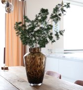 Lucy’s Living Luxe Vaas CHEETAH Goud – ø22,5 x H35 cm – hotel chique - binnen ––– accessoires – tuin – decoratie – bloemen – mat – glans – industrieel - droogbloemen