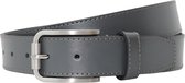 Glad Leren Riem – Grijs - Echt Leer - Riemmaat: 110 - 3,5 cm breed - Herenriem - Zilveren Gesp - Nette Riem