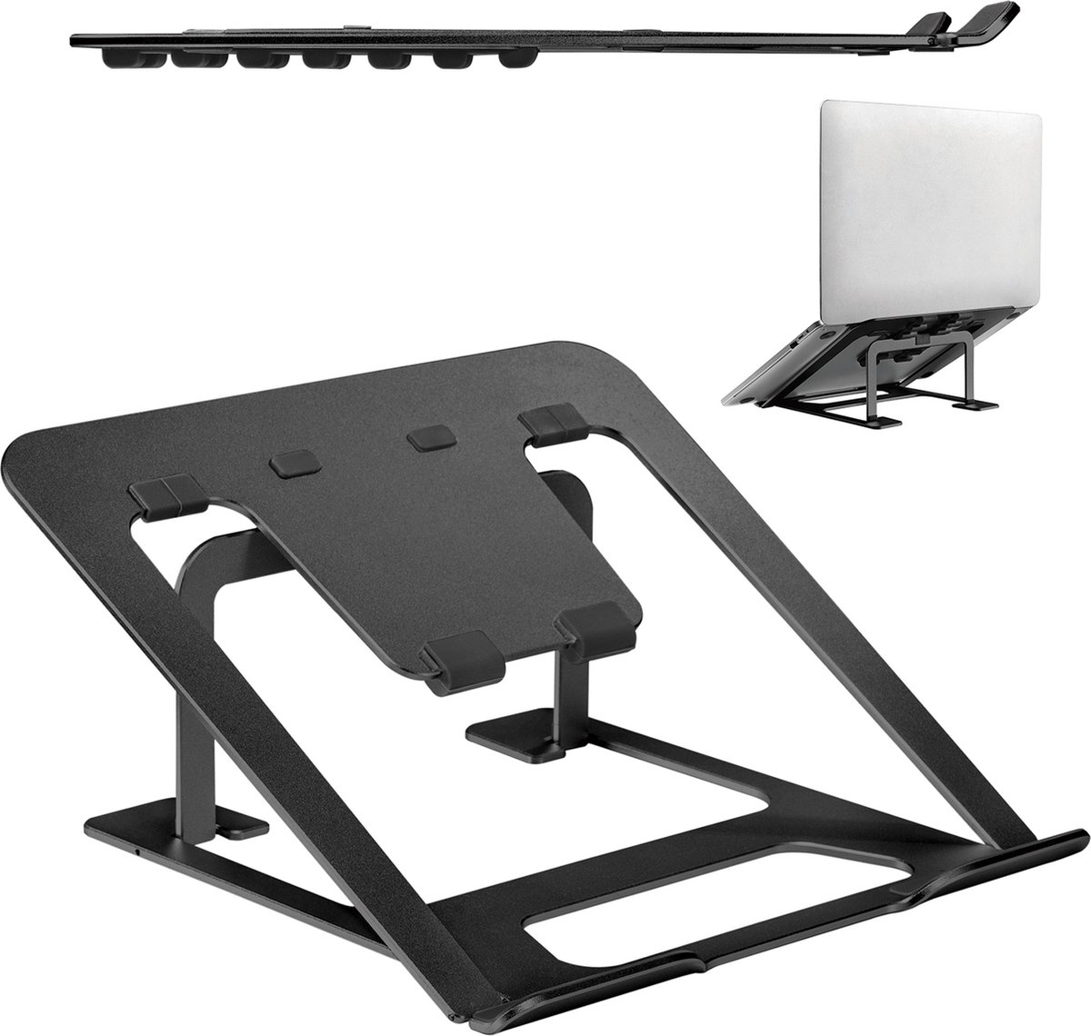 Ergo Office - Aluminium ultradunne opvouwbare laptopstandaard - geschikt voor 11-15''