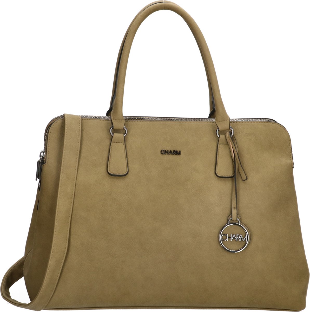 Charm London Bromley Laptoptas 13,3 inch (29,4x16,6 cm.) - Olijfgroen