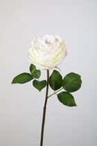 Kunstbloem - set van 2  -Roos - decoratieve tak - 51 cm - wit