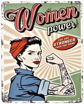 2D metalen wandbord "Women Power" 25x20cm