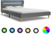 Decoways - Bedframe met LED stof lichtgrijs 120x200 cm