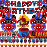 Spiderman thema feestdecoraties/Spiderman trekvlag, taartkaart, spider ballon