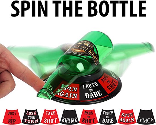 Thumbnail van een extra afbeelding van het spel Drankspel - Spin the bottle - Flesje draaien - Gezelschapsspel voor volwassenen