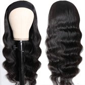 Mandy’s Pruiken Voor Dames - Golvend Haar Incl. Haarband - 100% Echt haar - Human Hair - Gemakkelijk Te Bevestigen - Glanzend En Dik Haar - Golvend Haar 51 cm