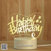 Happy Birthday - Verjaardag  Decoratie - Liefde - Moederdag - Verjaardag - Valentijn Cadeau  - Illusie - Gift - Love - Vriendschap - geschenk - LED 3D - Happy Birthday - Verjaardag