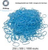 Blauwe Elastiekjes - 500 stuks - Elastiek - Dun - Vlechtjes - Haar Elastiekjes - Haaraccessoires - Dames Meisjes Kinderen Baby's - Wegwerp Elastische Haarbanden - Gratis Verzending