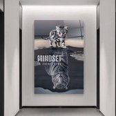 Wallyard - Glasschilderij Mindset - Wall art - Schilderij - 80x120 cm - Premium glass - Incl. muur bevestiging