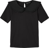 LMTD - t-shirt - meisjes - zwart - COLLAR - maat 134/140