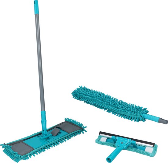 Microvezelmop met drukklemsysteem, automatische klemdoek met
