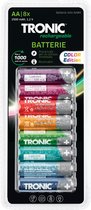 TRONIC Oplaadbare batterijen - NiMH-batterijen - Deze oplaadbare batterijen zijn al opgeladen en hierdoor direct klaar voor gebruik! - Type: AA - Aantal: 8 stuks