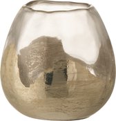 Theelichthouder | glas | zilver | 10x10x (h)10 cm