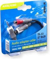 Scanpart Verloopkabel 3.5s(m)-2tulp(f) 0.2m