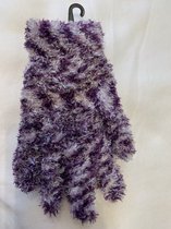 Handschoenen fluffy paars comfort lekker warm Winter Dames 100% Polyester rekbaar 1 maat