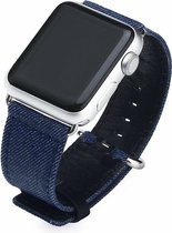 Denim bandje blauw met klassieke gesp voor Geschikt voor Apple Watch 42mm - 44mm vervangende horlogeband voor geschikt voor Apple Watch Series 6/5/4/3/2/1