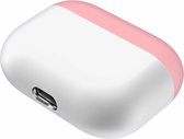 Case Cover Voor Geschikt voor Apple Airpods Pro- Siliconen design-Roze-Wit