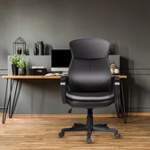 MEUBELEXPERT- ergonomische draaibare bureaustoel met hoge rugleuning, in hoogte verstelbaar met lendensteun
