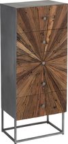Kast | hout | bruin - zwart - naturel | 45.5x37x (h)110 cm