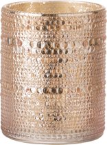 T-lichthouder | glas | roze | 10.5x10.5x (h)13 cm
